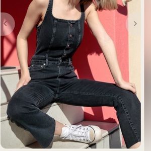 Black denim jumpsuit